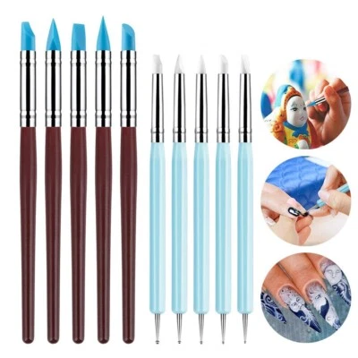 10 PCS Silicone Polymer Clay Sculpting Tool Pen Rubber Tip Color Shaping Wipe - Image 1 of 4