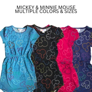 NWT Disney Mickey & Minnie Mouse Lularoe Mae Girls Dress MULTIPLE COLORS & SIZES - Picture 1 of 5