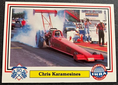 #81 Chris Karamesines / Top Fuel - 1990 Checkered Flag IHRA Drag Racing Card - Image 1 of 2