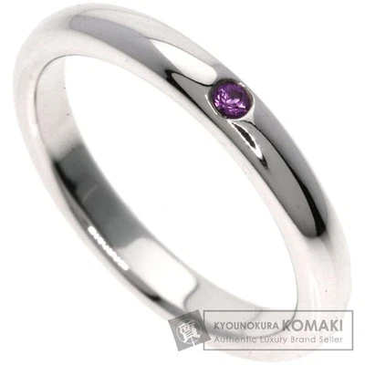 TIFFANY & Co. Stacking Band Ruby Ring Silver Ladies - Image 1 of 4