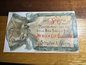 Stratton & Storm Trade Card -Cigars- Factory IRS Number - NY.  U456 - Picture 1 of 9
