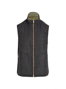 $3195 NWT Mens Brunello Cucinelli Green Gray Wool Reversible Vest M - Picture 1 of 9
