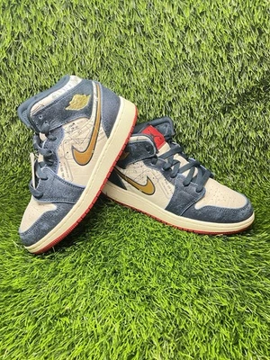 FN1353-400 Air Jordan 1 Mid SE Take Flight Swoosh Dorado Talla 5y Juvenil LIMPIO Foto 1 de 4