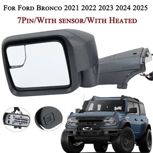 Left Side Mirror For Ford Bronco 2021-2023 2024 2025 W/Heated Sensor 7Pin Driver - Foto 1 di 16
