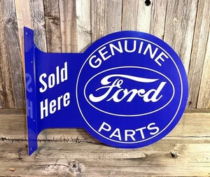 Ford Genuine Parts Metal Flange Sign – Garage Wall Decor – Man Cave | Free Ship - Picture 1 of 5