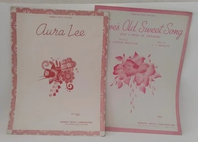 Robbins Royal Edition Sheet Music Aura Lee Love's Old Sweet Song Lot Of 2 Books - Image 1 of 4