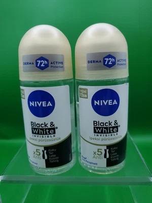 Paquete de 2 desodorantes frescos invisibles en blanco y negro NIVEA antitranspirantes Foto 1 de 2