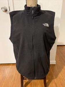 the north face chaqueta polar grande sin mangas negra cremallera completa guc - Imagen 1 de 7