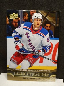 2023-24 Upper Deck Hockey Series 1 Debut Dates Gold Will Cuylee Rangers 