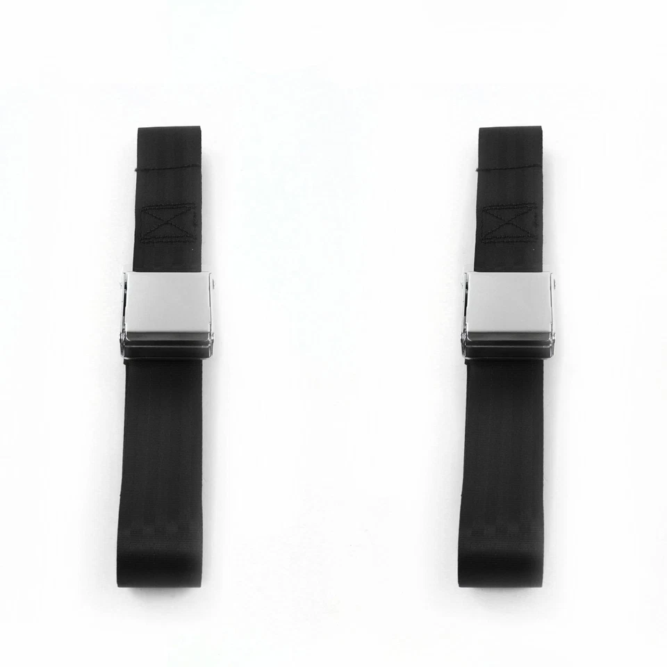 Nash Ambassador 1933-1957 Airplane 2pt Black Lap Bucket Seat Belt Kit - 2 Belts  - Image 1 of 1