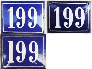 More details for antique large french house number 199 door gate plate steel enamel sign 1940s