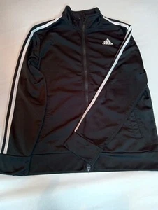 Adidas Track Jacket Youth Unisex Kids Size Large 14-16 Black Full Zip - Picture 1 of 10