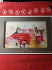 " WELCOME FALL" Glass Cutting Board  Dogs/Cats~ Red Truck/Leaves NIB