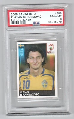 2008 Panini UEFA Euro 2008 Stickers #406 Zlatan Ibrahimovic Sweden PSA 8 - Image 1 of 2