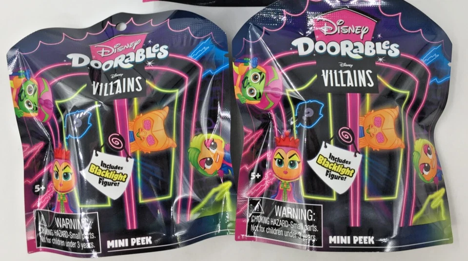Disney Doorables Blacklight Villains CRUELLA DE VIL 101 Dalmations GLOWS