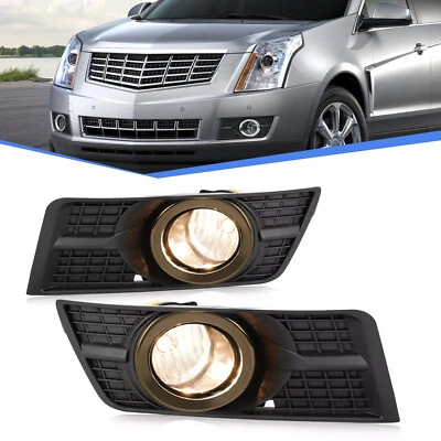 Par de luces antiniebla con cubierta de bisel de lámpara de parachoques para Cadillac SRX 2010-2016 LH&RH negro Foto 1 de 4