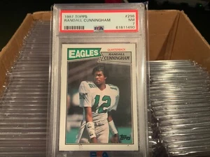 Tarjeta de novato Eagles 1987 Topps #296 Randall Cunningham PSA 7 casi nueva - Imagen 1 de 1