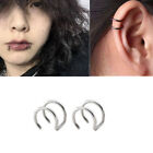 Fashion Titanium Steel Multi-Purpose Lip Ring Ear Clip Non-piercing Jewelry Bk