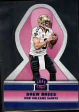 DREW BREES SAINTS QB PINK RIBBONS BLUE DIE CUT #PR18 SP 2015 CROWN ROYALE