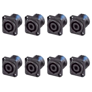 8x Neutrik NL4MPXX 4 Pole Speakon Connector Chassis Panel Mount Speaker Terminal - Picture 1 of 1