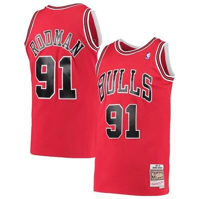 Camiseta deportiva Dennis Rodman Hardwood Classics Swingman - roja Foto 1 de 4