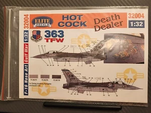 Elite Decals #32004 F-16C 363 TFW Gulf War Death Dealer & Hot Cock - Picture 1 of 2