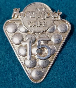 STAFF SERVICE AWARD STERLING SILVER 15 YEARS 2LC 925 MARKED Hard Rock Cafe PIN - Picture 1 of 2