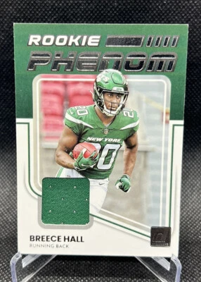 2022 Panini Donruss Breece Hall Rookie Phenom Patch RC #RPJ-13 Jets - Image 1 of 2