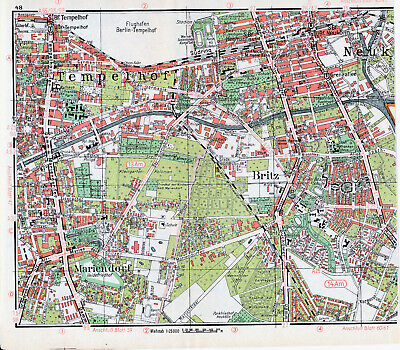 Berlin Tempelhof Britz Neukölln 1959 Orig. Stadtplan Steglitz Friedenau Südende • 3.90€