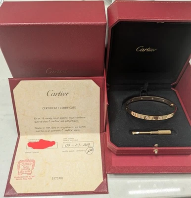 Cartier Love 10 Diamond Bracelet 18K Rose Gold with Diamonds Size 20 - Image 1 of 4