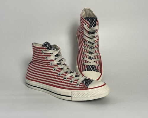 Scarpe da ginnastica Converse All Star American Flag USA Mid Canvas UK 7.5 Festival retrò