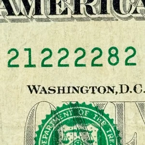 Six of a Kind 2s Dollar 6 OAK 2...2222...2 Fancy Serial Number Free Shipping - Picture 1 of 6