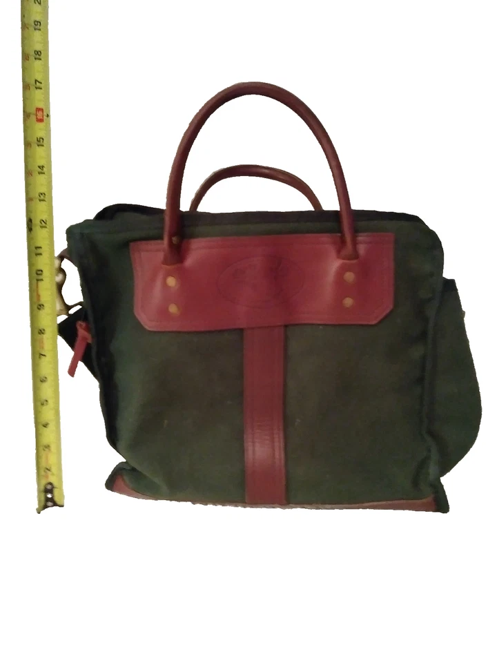  BOLSO DE FIN DE SEMANA GRANDE VINTAGE J.W HULME CO. CUERO Y LONA EXCELENTE ESTADO Foto 1 de 4