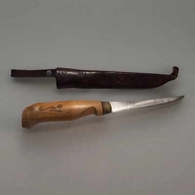 Cuchillo para filete J. Marttiini Finlandia de colección raro grabado firmado hoja de 4" Foto 1 de 3