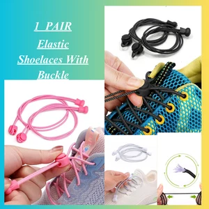 Elastic Shoelaces With Buckle No-Tie Shoes Accessories For Sneakers Casual Shoes - Picture 1 of 7