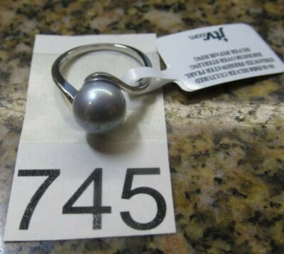 * Anillo de perlas cultivadas mejoradas de plata, plata de ley, talla 8 JTV NUEVO CON ETIQUETAS #745 Foto 1 de 4