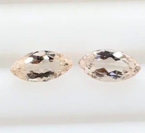Piedras preciosas de morganita natural, par 2,20 quilates 10x5 mm, corte marquesa, piedra de morganita - Imagen 1 de 8