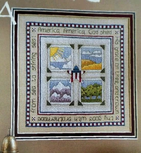 Cross Stitch Pattern SEA To SHINING SEA America God Shed His Grace On Thee - Picture 1 of 6