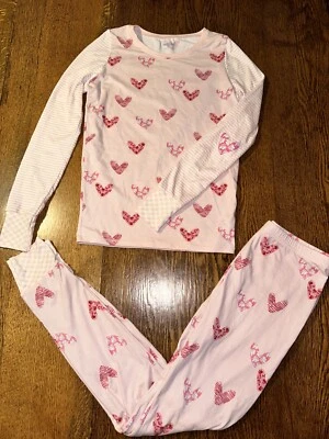 Matilda Jane Pajama Set 2 Piece Fairy Dust Heart AOP Pink Valentines Day Tween - Image 1 of 4