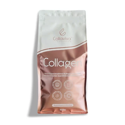 COLLAVIVA Kollagen Hydrolysat Pulver 500g – Für Haut, Haare & Gelenke – Made in Germany