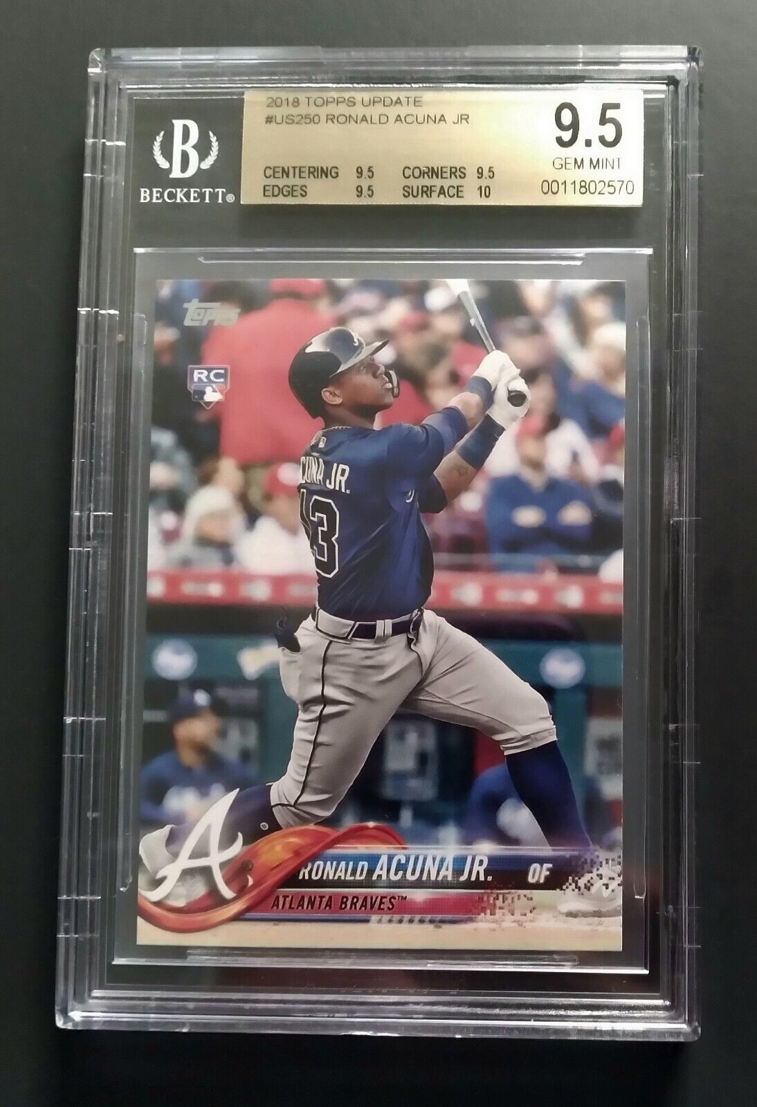 2018 Topps Update #US250  Ronald Acuna Jr  Rookie RC BGS 9.5 Gem Plus HIGH SUBS