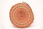 Antique Hand Woven flat Coil Basket Plaque native American Hopi Indian Tray 14"