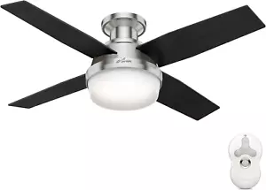 Hunter Fan Company Dempsey Indoor Low Profile Ceiling Fan 44", Brushed Nickel - Picture 1 of 11