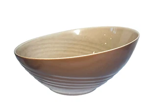 Amazing Vintage Roselane Mid-Century Modern Asymmetrical 9.5" serving bowl Taupe - Picture 1 of 4