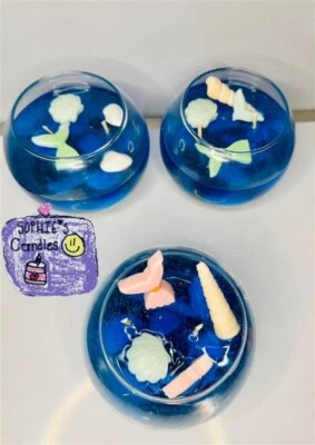 Ocean Theme Gel Candle with tropical Frances - Fish Bowl  - Image 1 of 4