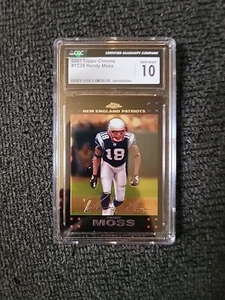2007 Topps Chrome Football Randy Moss #TC28 - CGC 10 - GS289 - Picture 1 of 2