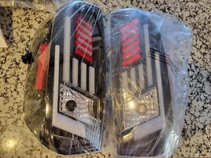 14-21 Toyota Tundra LED Tail Lights Replacement Turn Signal Black Red Clear Pair - Bild 1 von 10