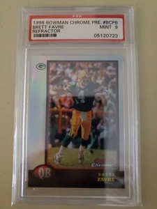 1998 Bowman Chrome Brett Favre PREVIEW REFRACTOR #BCP6 PSA 9 card - Picture 1 of 2