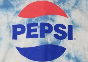 Pepsi Tie Dye Crop Top Long Sleeve Size Small T shirt Pepsi Logo Blue Preowned - Picture 1 of 12