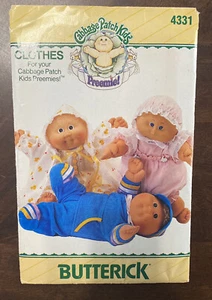 VINTAGE CABBAGE PATCH KIDS PREEMIES BUTTERICK DOLL CLOTHES PATTERN SEWING # 4331 - Picture 1 of 2